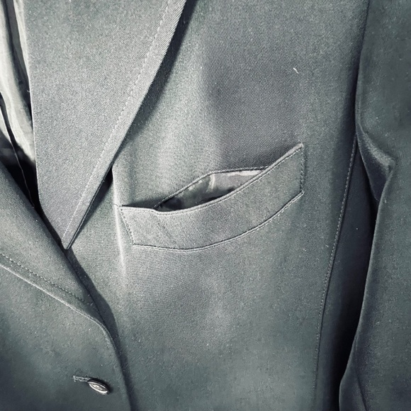 |•JACQUELINE FERRAR•| Long Black Blazer Suit Jacket Coat Size Small - Picture 6 of 11